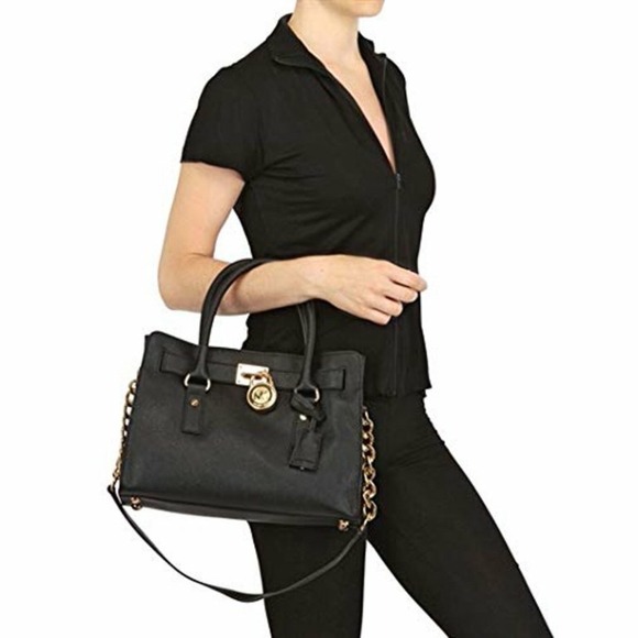 Michael KORS HAMILTON NS TOTE BLACK - Picture 2 of 8